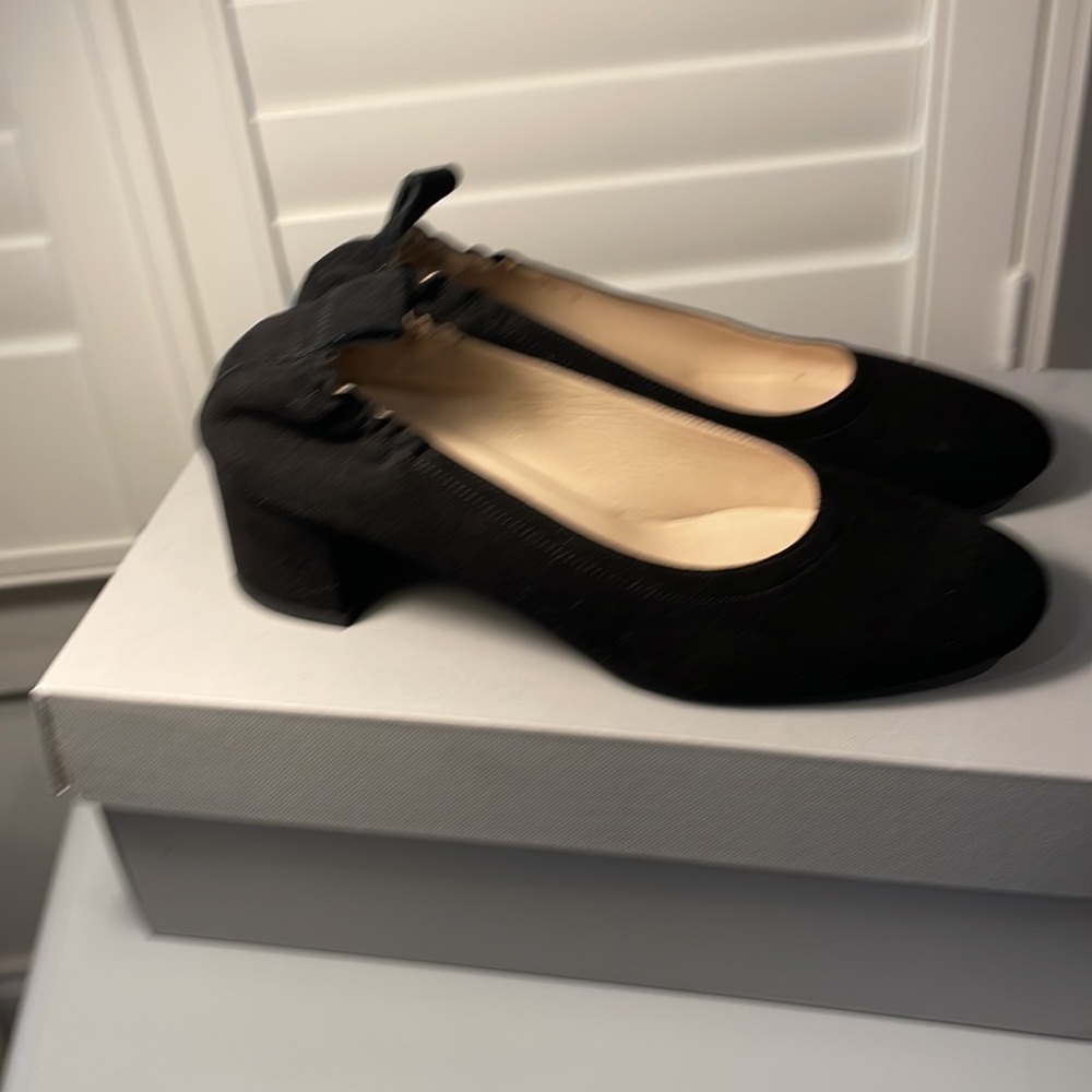Everlane Italian Leather Day Heel in Black Suede